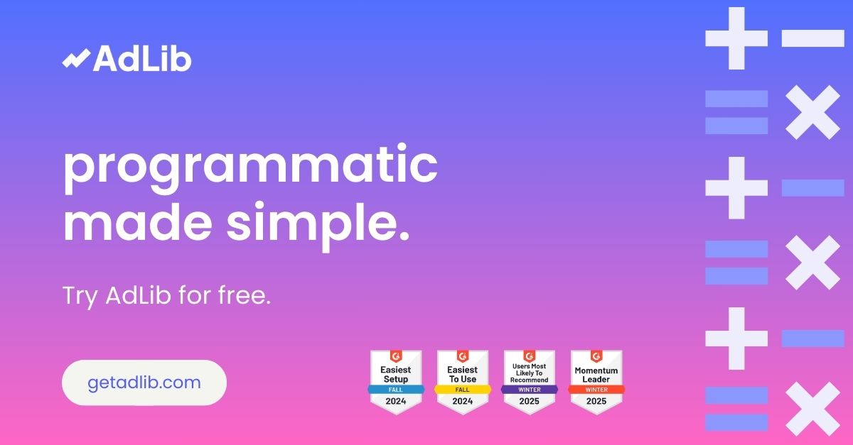 AdLibDSP's tweet image. Programmatic made simple. 

No complex setup, no huge budgets 
just easy, affordable ads across every channel. 

Start reaching your audience without the hassle. 

Try AdLib free 👉 getadlib.com

#programmaticads #digitaladvertising #marketingmadeeasy #adlib