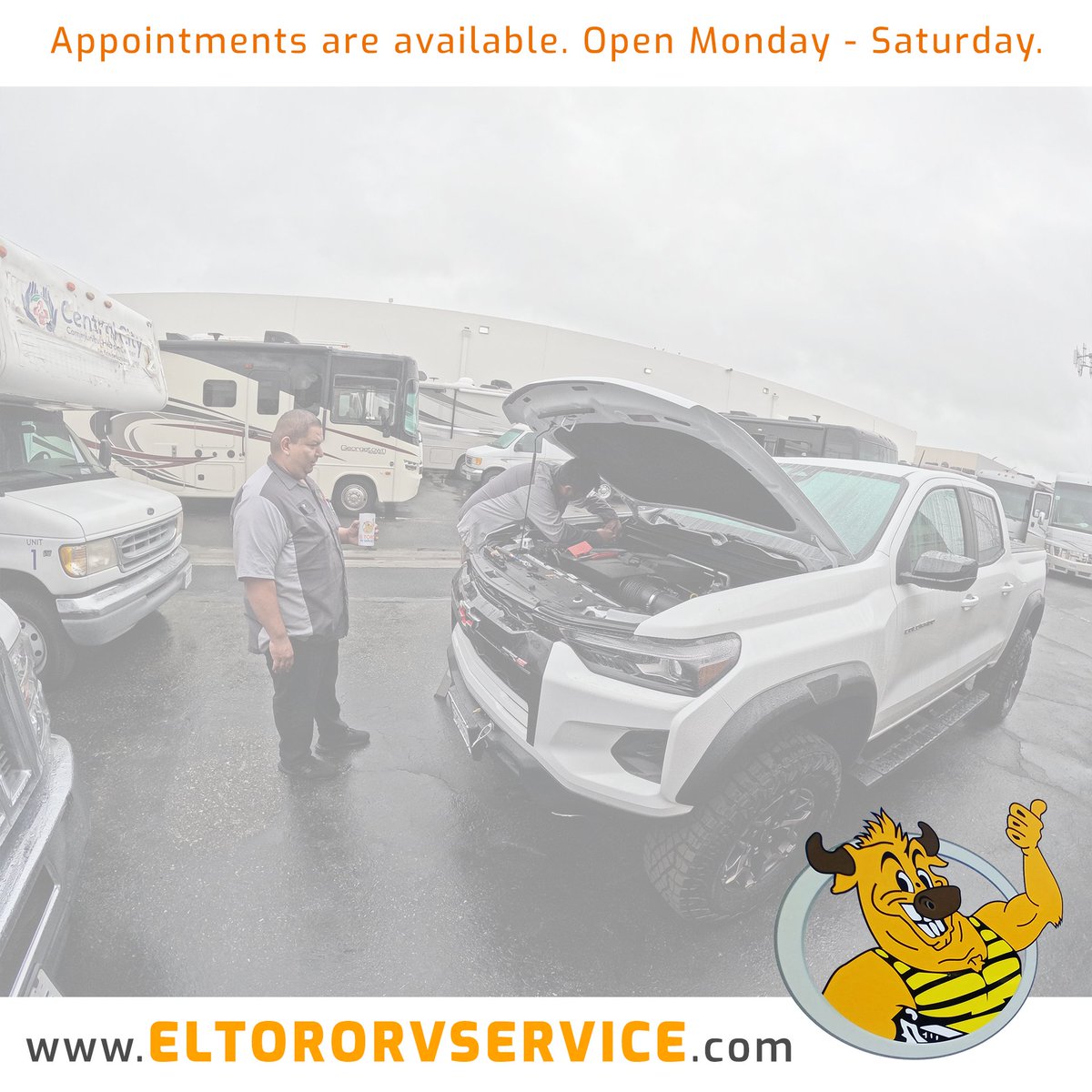 ELTORORVSERVICE's tweet image. 🚐 All Rigs Welcome
Big or small, old or new — your RV, trailer, or 5th wheel is in expert hands at El Toro RV Service.
We’re Orange County’s full-service solution, and appointments are available!
🧰 eltororvservice.com
#RVService #OrangeCountyRV #FullServiceRV #ElToroRV