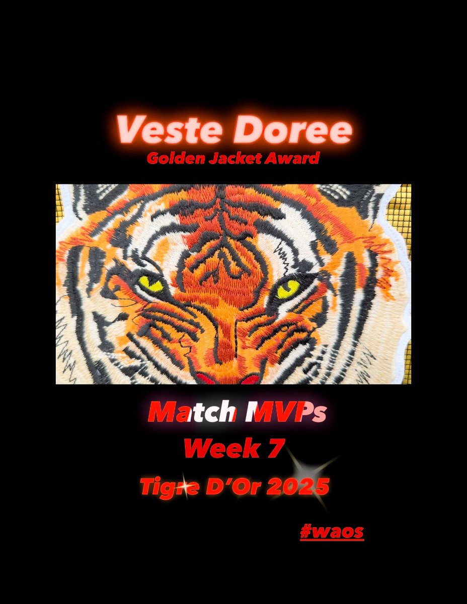 Veste Doree✨
Golden Jacket Award
Match MVPs
Week 7
~
Madi Kreitler #7
Kirkwood
~
Capt. Katie Tomiser #00
Ursuline 
~
Ashley Forbes #20
Summit
~
We Are Oakville Soccer
~
#soccer #mvp #vestedorée #tigredor #waos