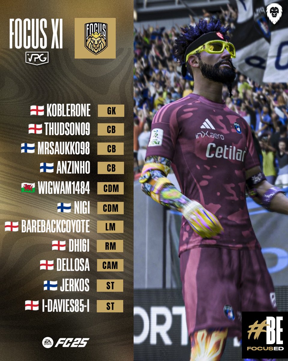 Focus (@focusvfc) on Twitter photo ๐ฅ Our XI
๐ <a href="/VPGPatronus/">Patronus</a> ๐ด๓ ง๓ ข๓ ฅ๓ ฎ๓ ง๓ ฟ
๐ <a href="/RSNeSportsFC/">RSN eSports</a> ๐ด๓ ง๓ ข๓ ฅ๓ ฎ๓ ง๓ ฟ
๐ <a href="/LWG_eFoot/">LWG eFoot ๐บ</a> ๐ซ๐ท
๐ <a href="/OUFC_esports_/">Oxford United eSports</a> ๐ด๓ ง๓ ข๓ ฅ๓ ฎ๓ ง๓ ฟ
๐ <a href="/APOELFCEsports/">APOEL FC Esports</a> ๐จ๐พ
๐ค<a href="/KobleroneTTV/">Koblerone</a>
๐ค<a href="/thudson09x/">Tyler Hudson</a>
๐ค<a href="/MrSAUKKO98/">MrSAUKKO98 ๐ซ๐ฎ</a>
๐ค<a href="/anzinho8/">AZ8</a>
๐ค<a href="/ThomasP55894477/">Wigwam1484</a>
๐ค<a href="/nnigi_/">Niklas Gallen</a>
๐ค<a href="/bxrebackcoyote/">Bxrebackcoyote</a>
๐ค<a href="/41_rice/">xRice41x</a>
๐ค<a href="/DellosaVPG/">Arron Louis Dellosa</a>
๐ค@l_Davies85_l
๐ค<a href="/jerkosz/">Jeremias Kosamo</a>
#BeFocused ๐ฆ ๐ฅ Our XI
๐ <a href="/VPGPatronus/">Patronus</a> ๐ด๓ ง๓ ข๓ ฅ๓ ฎ๓ ง๓ ฟ
๐ <a href="/RSNeSportsFC/">RSN eSports</a> ๐ด๓ ง๓ ข๓ ฅ๓ ฎ๓ ง๓ ฟ
๐ <a href="/LWG_eFoot/">LWG eFoot ๐บ</a> ๐ซ๐ท
๐ <a href="/OUFC_esports_/">Oxford United eSports</a> ๐ด๓ ง๓ ข๓ ฅ๓ ฎ๓ ง๓ ฟ
๐ <a href="/APOELFCEsports/">APOEL FC Esports</a> ๐จ๐พ
๐ค<a href="/KobleroneTTV/">Koblerone</a>
๐ค<a href="/thudson09x/">Tyler Hudson</a>
๐ค<a href="/MrSAUKKO98/">MrSAUKKO98 ๐ซ๐ฎ</a>
๐ค<a href="/anzinho8/">AZ8</a>
๐ค<a href="/ThomasP55894477/">Wigwam1484</a>
๐ค<a href="/nnigi_/">Niklas Gallen</a>
๐ค<a href="/bxrebackcoyote/">Bxrebackcoyote</a>
๐ค<a href="/41_rice/">xRice41x</a>
๐ค<a href="/DellosaVPG/">Arron Louis Dellosa</a>
๐ค@l_Davies85_l
๐ค<a href="/jerkosz/">Jeremias Kosamo</a>
#BeFocused ๐ฆ