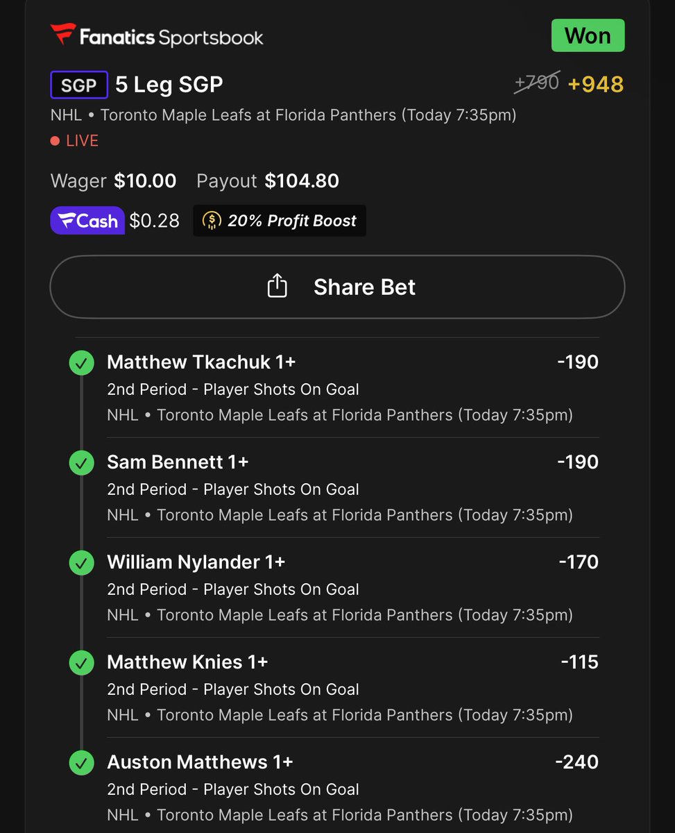 Let’s go back to back!! 25%  Shots on goal boost parlay on Fanatics 🚀 Sign up bet $10 on this play get $50 using the code below💰 💰 💰 💰 

Link to bet in comments ⬇️ 

You’ll get a quick $50 FanCash if you sign up &amp; bet $10! It’s right here: QCXIWZ9TAO
 fanatics.onelink.me/5kut/ovea3sfp