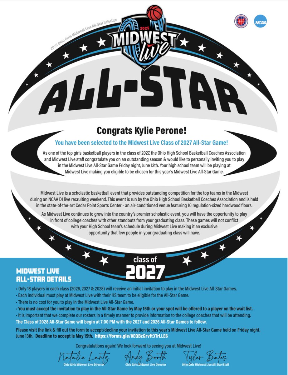 Kylie Perone (@kylie_perone44) on Twitter photo Looking forward to playing in the 2027 All-Star game at Midwest Live! Thank you <a href="/ohioBKcoaches/">OHSBCA</a> for the invite! <a href="/Legends_Bball/">Legends U Basketball</a> <a href="/BryceMcKey/">Bryce McKey</a> <a href="/OOHS_GirlsBball/">Orange Girls Basketball</a> Looking forward to playing in the 2027 All-Star game at Midwest Live! Thank you <a href="/ohioBKcoaches/">OHSBCA</a> for the invite! <a href="/Legends_Bball/">Legends U Basketball</a> <a href="/BryceMcKey/">Bryce McKey</a> <a href="/OOHS_GirlsBball/">Orange Girls Basketball</a>