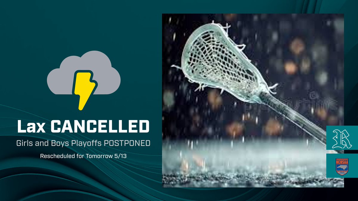 Tonight's <a href="/NCHSAA/">NCHSAA</a> playoff Matches have been postponed til tomorrow night. Due to field conditions the games will be played at the Davie County turf field. Tickets for tomorrow night will be on GoFan only. NO CASH OR CARD SALES