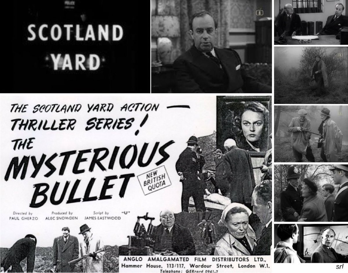 SaveRedlandLibr's tweet photo. 4:55pm TODAY on @TalkingPicsTV
From 1955, Ep 13 (of 39) short #Crime film🎥 #ScotlandYard “The Mysterious Bullet” directed by #PaulDickson (as Paul Gherzo) & written by #JamesEastwood
🌟#RobertRaglan #JohnStuart #JohnWarwick #ChristineAdrian
Narrated by #EdgarLustgarten https://t.co/uUGzPauYxr