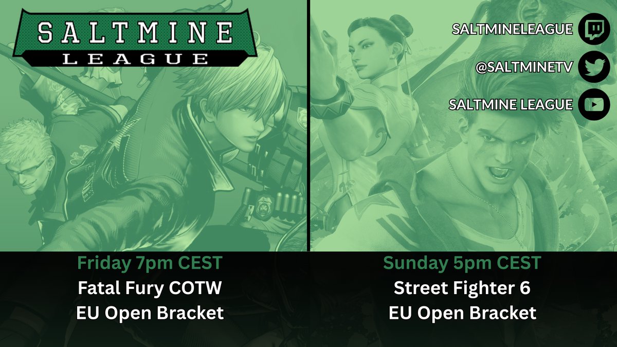 We are happy to announce that we are now organizing #SML #FatalFury #COTW Tournaments!  

This Friday 16.05.2025 at 7pm (CEST) | 6pm (BST) we will host our first COTW-Tournament as a Test and Off-Season tournament.  

And you can sign-up for it now in our Discord!