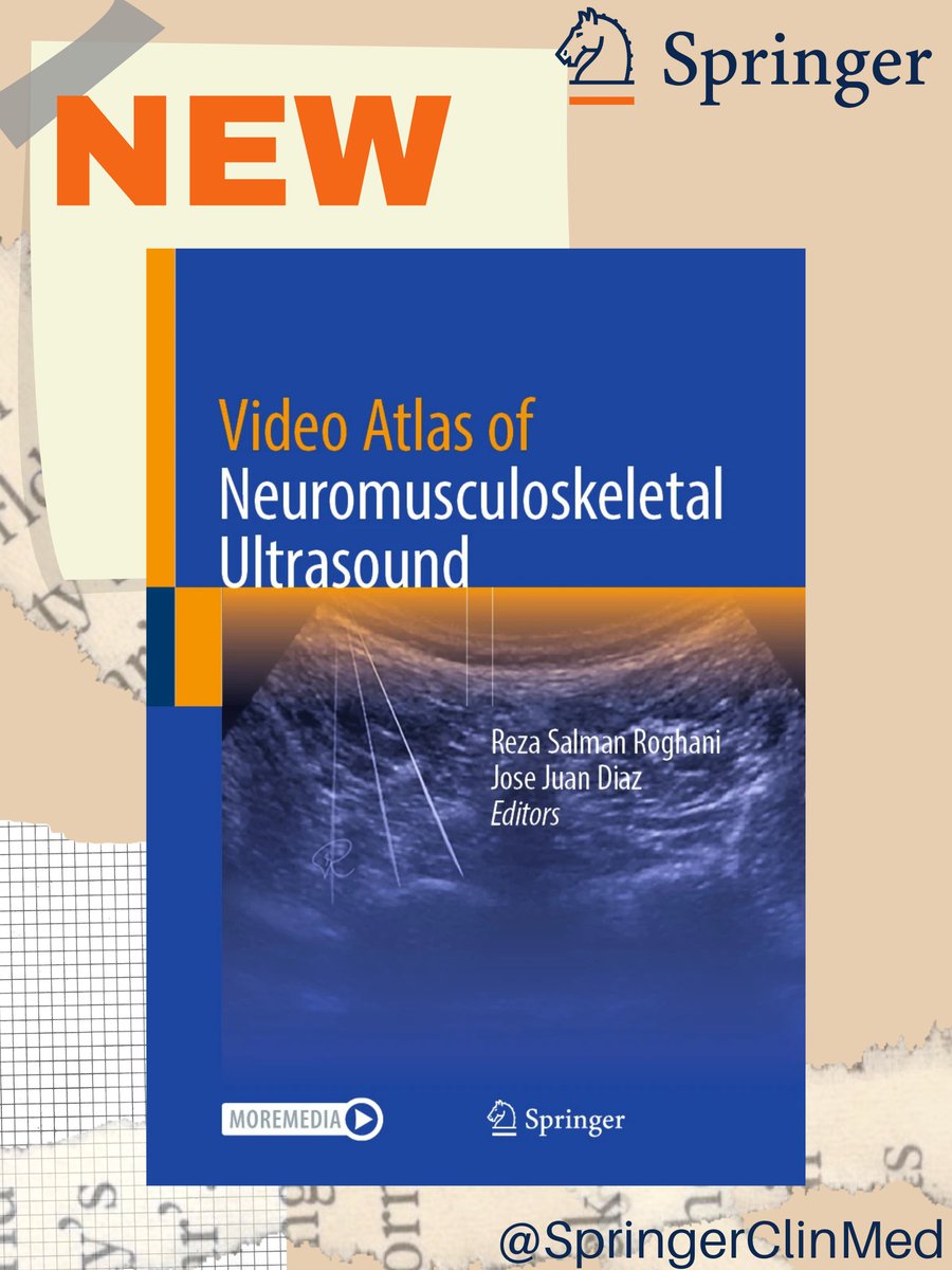 #JustPublished "Video Atlas of Neuromusculoskeletal Ultrasound". This video atlas is an essential resource for clinicians, residents, and students looking to integrate neuromusculoskeletal ultrasound into their practice. Find it here: link.springer.com/book/10.1007/9…