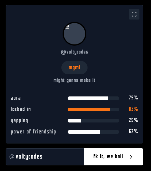 voltycodes's tweet image. mgmi but definitely locked in