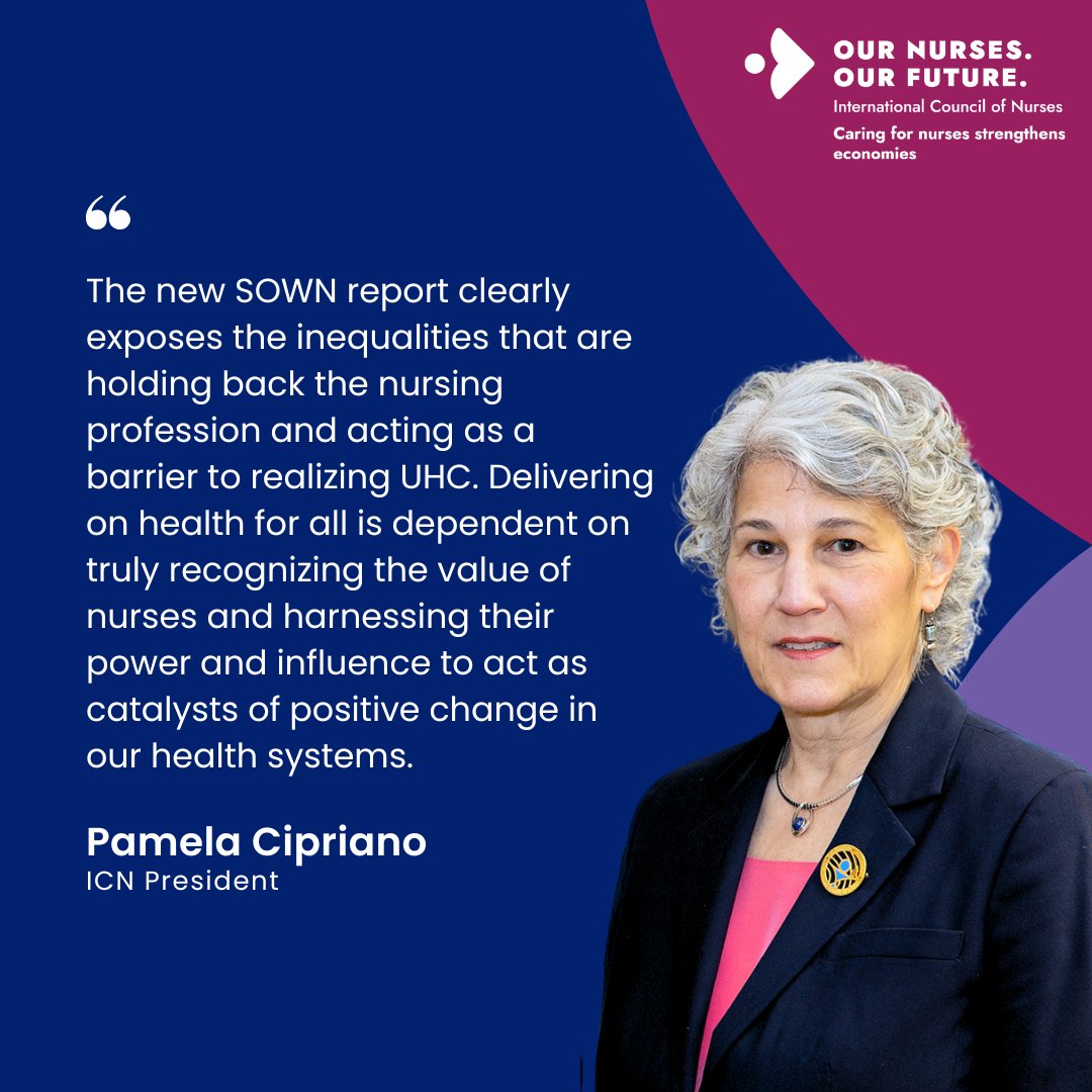 ICN (@icnurses) on Twitter photo This #InternationalNursesDay2025, ICN President <a href="/PamCiprianoRN/">PamCipriano</a> honours the vital contributions of #nurses & highlights their essential role in global #health, following the launch of the second <a href="/WHO/">World Health Organization (WHO)</a>
State of the World’s #Nursing #SOWN report.➡️Read more: bit.ly/44SeFFN This #InternationalNursesDay2025, ICN President <a href="/PamCiprianoRN/">PamCipriano</a> honours the vital contributions of #nurses & highlights their essential role in global #health, following the launch of the second <a href="/WHO/">World Health Organization (WHO)</a>
State of the World’s #Nursing #SOWN report.➡️Read more: bit.ly/44SeFFN