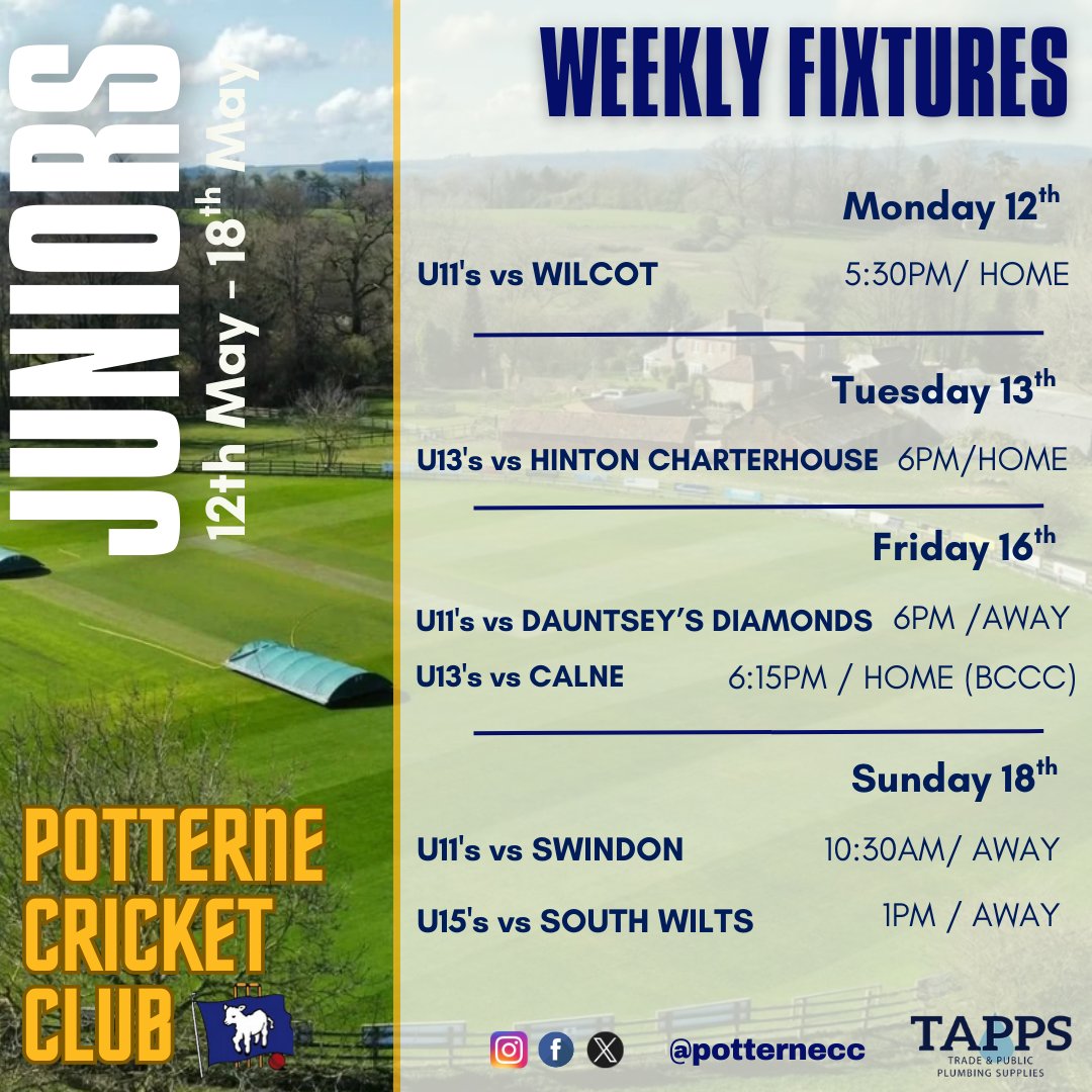 Looking ahead to another busy week!
Junior, Senior and Ladies Teams all playing. Come along and show your support!
🏏💛💙🌞