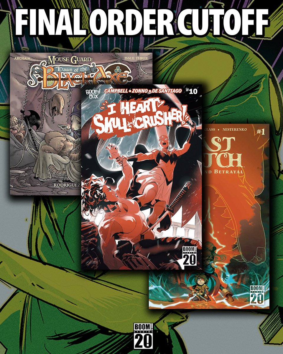It’s THE MATCH to determine the fate of the Dome in I HEART SKULL-CRUSHER! #10!

Pre-order before today’s cutoff to get front row seats to the series conclusion, as well as ensure copies of upcoming hits MOUSE GUARD: DAWN OF THE BLACK AXE #3 &amp; THE LAST WITCH: BLOOD &amp; BETRAYAL #1!