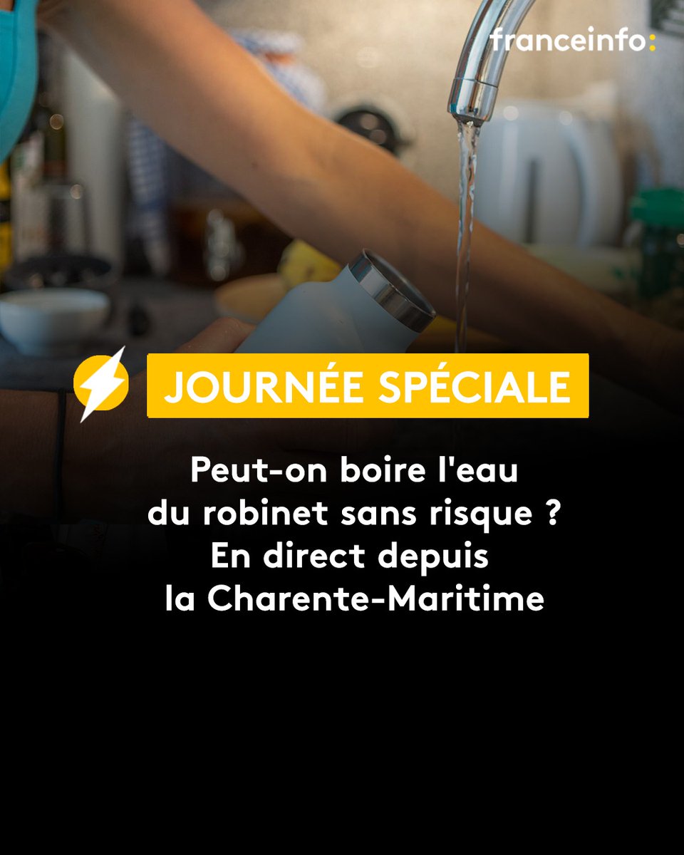 franceinfo pro (@franceinfopro) on Twitter photo 🟡 Demain, <a href="/franceinfo/">franceinfo</a> dédie son antenne à l’eau du robinet
📍 En direct de Charente Maritime, <a href="/ers1d2/">ersin leibowitch</a> fait le point sur cet enjeu : normes sanitaires, traitement des polluants, coût de l’eau pure...
📻 Des reportages de <a href="/gfarriol/">Guillaume Farriol</a> & <a href="/EMarguier/">Edouard Marguier</a>
👉 En partenariat avec <a href="/sudouest/">Sud Ouest</a> 🟡 Demain, <a href="/franceinfo/">franceinfo</a> dédie son antenne à l’eau du robinet
📍 En direct de Charente Maritime, <a href="/ers1d2/">ersin leibowitch</a> fait le point sur cet enjeu : normes sanitaires, traitement des polluants, coût de l’eau pure...
📻 Des reportages de <a href="/gfarriol/">Guillaume Farriol</a> & <a href="/EMarguier/">Edouard Marguier</a>
👉 En partenariat avec <a href="/sudouest/">Sud Ouest</a>