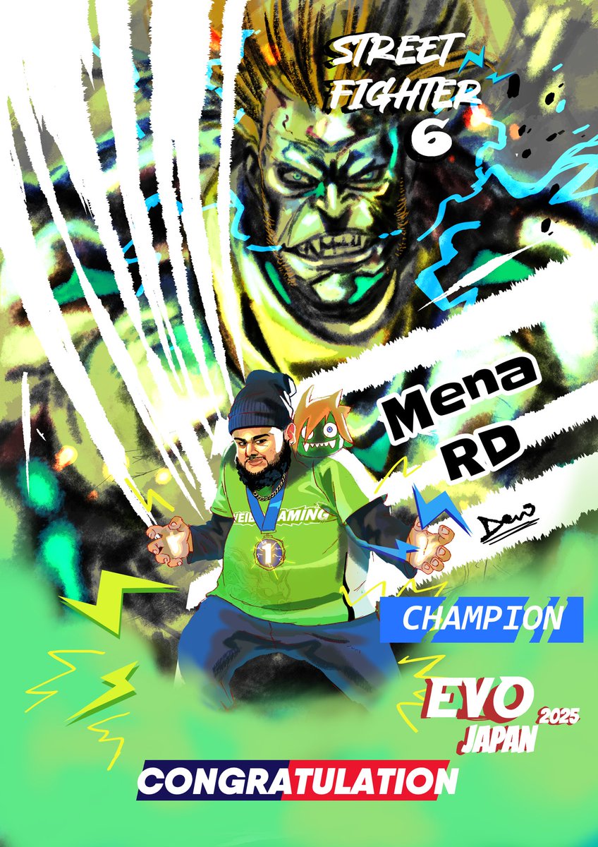 FanJeanMarie2's tweet image. Congratulations to the champion of the evo Japan 2025 🇩🇴 🥇 @_MenaRD__ @Weibogamingwin @redbullgaming @Evo @StreetFighterJA @evojapan_info