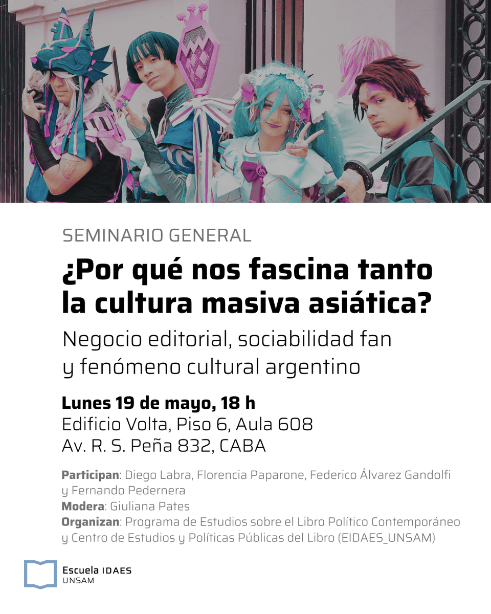 ¿POR QUÉ NOS FASCINA TANTO LA CULTURA MASIVA ASIÁTICA?: negocio editorial, sociabilidad fan y fenómeno cultural argentino: conversaremos con <a href="/omnivorcultural/">Diego Labra</a>, Florencia Paparone, Federico Álvarez Gandolfi y Fernando Pedernera. Modera Giuliana Pates. ¡Lxs esperamos!✨