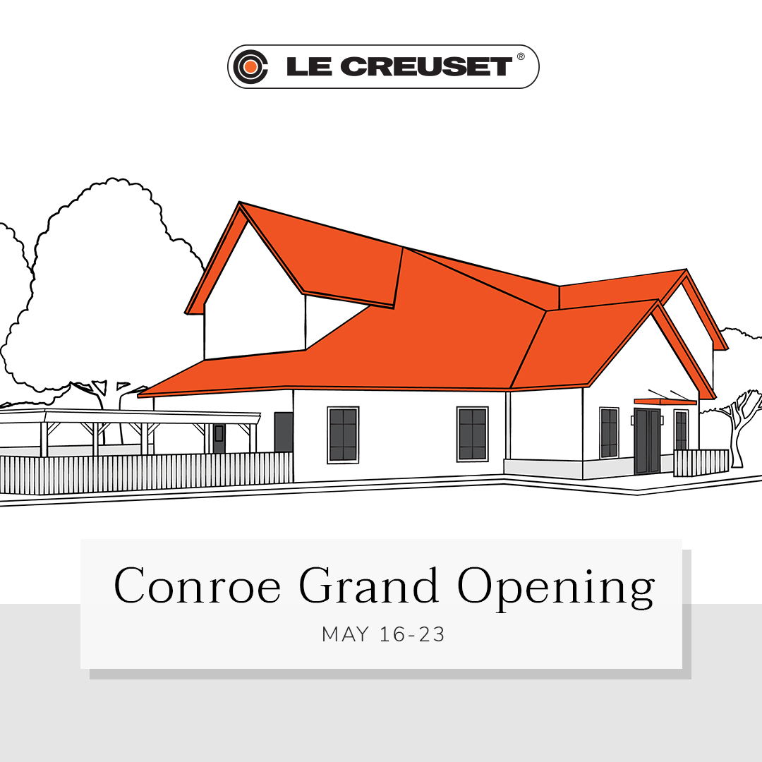 Join us for a weeklong grand opening of our newest store in Conroe, Texas. 🎉 We're celebrating this landmark moment with an array of special experiences found only at #LeCreuset Conroe. Enjoy giveaways, enter to win opportunities, in-store demos, exclusive offers and more.