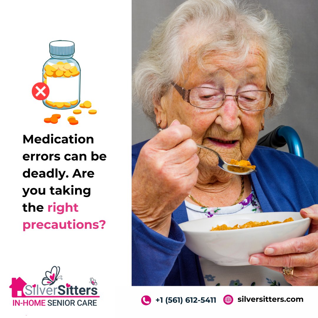 silversitters_'s tweet photo. Medication mismanagement is one of the leading causes of hospitalizations among seniors. Forgetting doses, incorrect medication usage, or harmful drug interactions can have severe consequences. Ensuring proper medication management is essential for their safety and well-being. https://t.co/MxvYllviDo