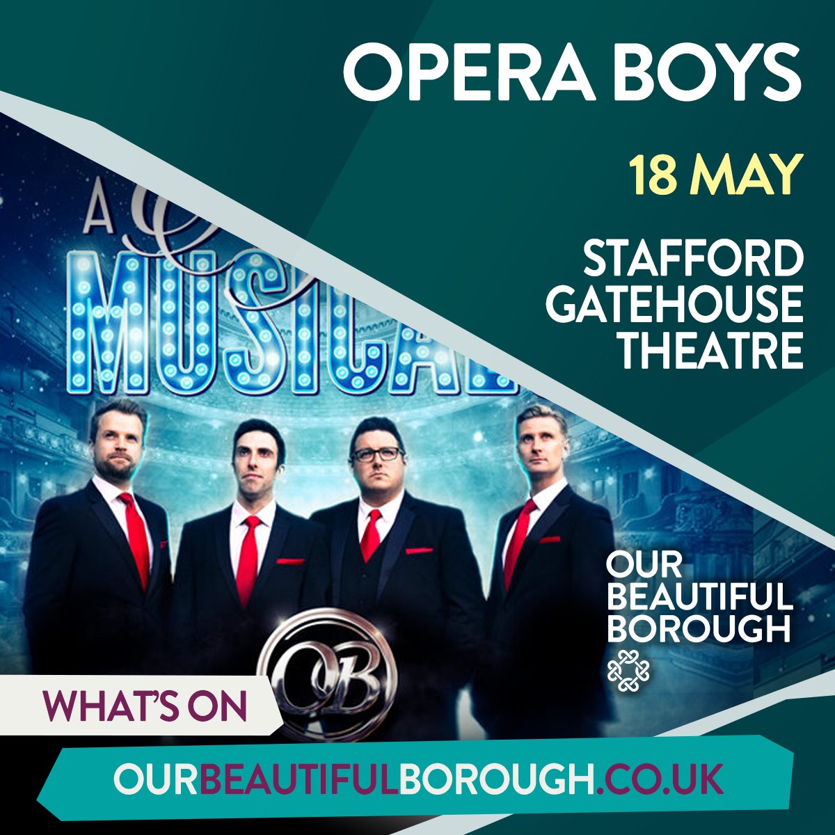 Our Beautiful Borough (@obb_stafford) on Twitter photo The #Opera #Boys are back with âA Night at the Musicals at <a href="/Staff_Gatehouse/">Gatehouse Theatre</a> on Sun 18 May. Enjoy powerhouse vocals, perfect harmonies, breath-taking medleys, stunning solo performances, and more: tinyurl.com/4ppppwsx #NightsOut #LiveMusic #OurBeautifulBorough #Stafford The #Opera #Boys are back with âA Night at the Musicals at <a href="/Staff_Gatehouse/">Gatehouse Theatre</a> on Sun 18 May. Enjoy powerhouse vocals, perfect harmonies, breath-taking medleys, stunning solo performances, and more: tinyurl.com/4ppppwsx #NightsOut #LiveMusic #OurBeautifulBorough #Stafford