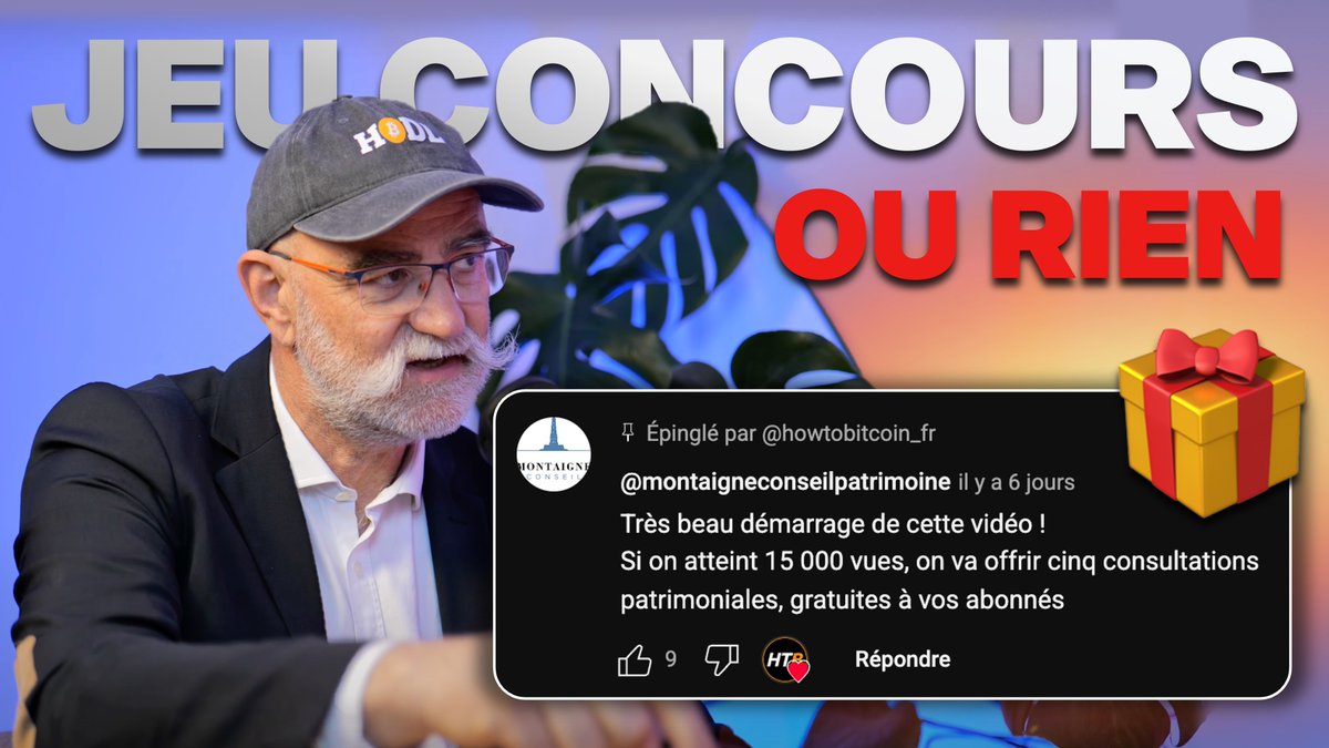 HowTo₿itcoin (@howtobitcoin_fr) on Twitter photo Pour fêter le succès de notre dernière échange avec <a href="/deFroissard/">TheBigMoustache</a> nous avons un challenge pour vous avec 5 cadeaux à la clé 🎁
🎯 Nous recherchons LA PIRE réponse à la question : "What is the second best ?"
Les 5 gagnants auront droit à une consultation offerte avec un expert Pour fêter le succès de notre dernière échange avec <a href="/deFroissard/">TheBigMoustache</a> nous avons un challenge pour vous avec 5 cadeaux à la clé 🎁
🎯 Nous recherchons LA PIRE réponse à la question : "What is the second best ?"
Les 5 gagnants auront droit à une consultation offerte avec un expert