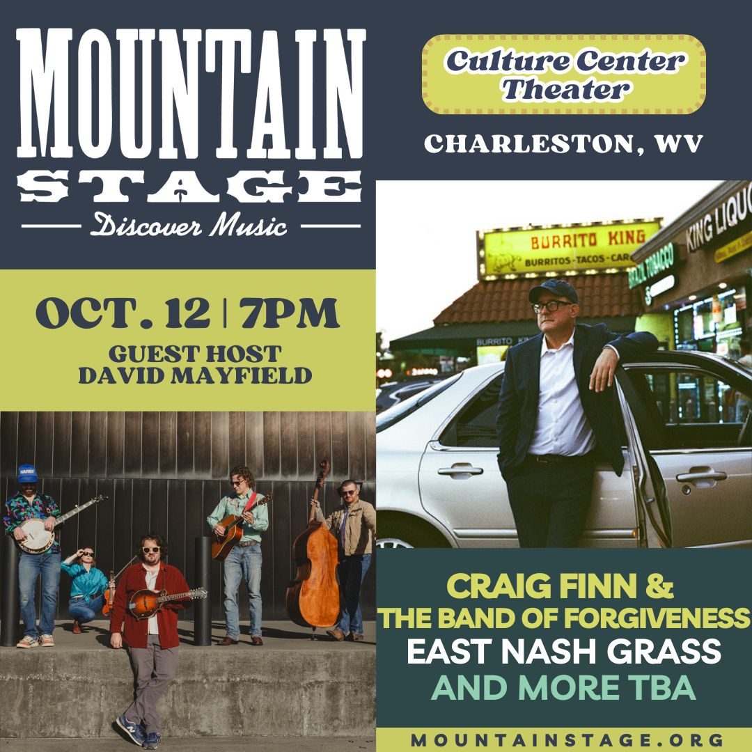 🎺 On Oct. 12 we are excited to welcome Craig Finn back to Mountain Stage with The Band of Forgiveness, plus East Nash Grass will make their Mountain Stage debut.

Member &amp; Artist pre-sales start 5/13,10am ET, and public sales start 5/16,10am ET. bit.ly/3GRwWsD