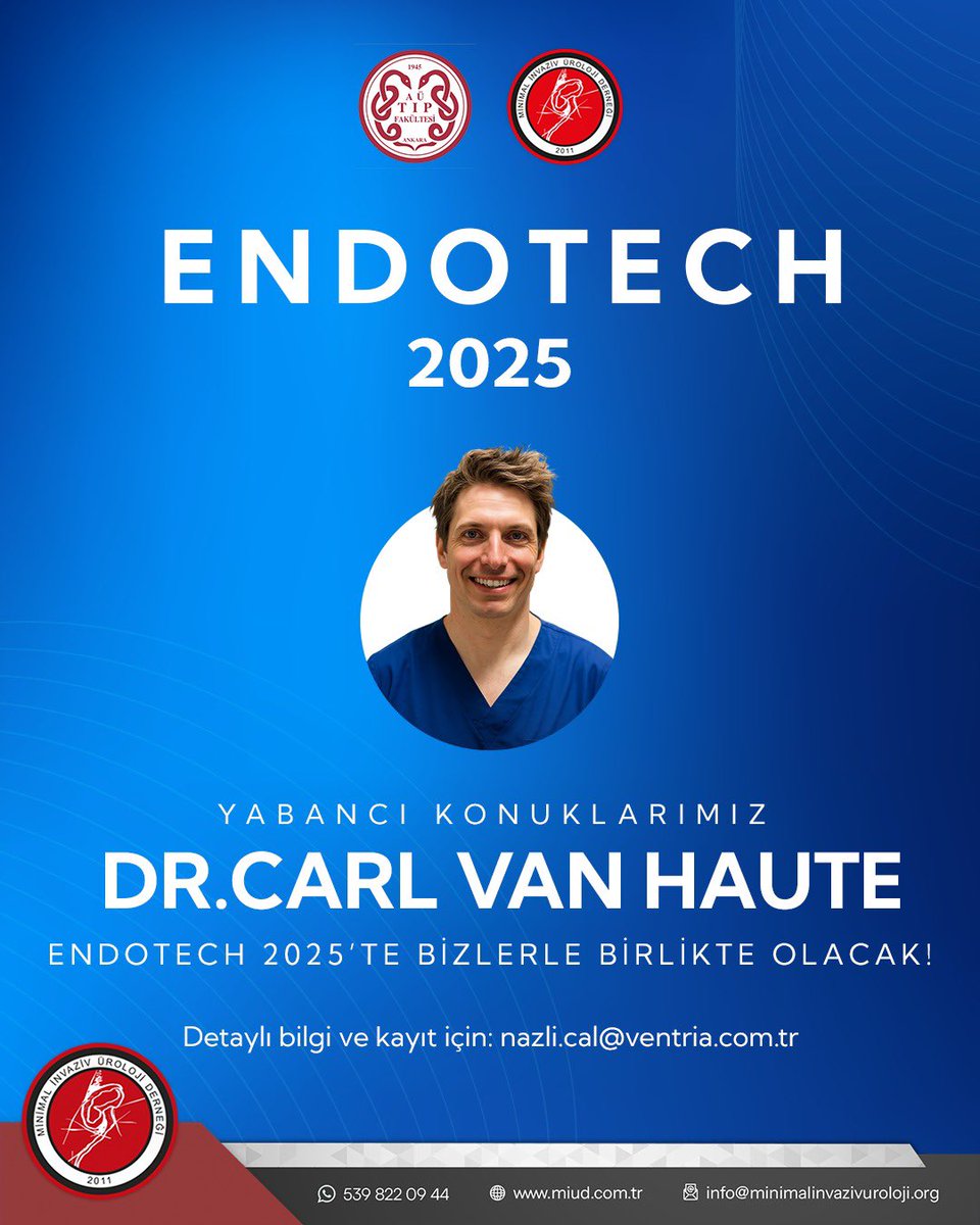 🌍 ENDOTECH 2025 uluslararası katılımcılarıyla fark yaratmaya devam ediyor!
🔹 Alanında uzman yabancı konuğumuz Dr. Carl Van Haute, bu yıl canlı cerrahi uygulamasıyla Endotech 2025 sahnesinde olacak!
Güncel cerrahi tekniklerini izleme fırsatını kaçırmayın!
📅 Tarih: 13–14 Haziran