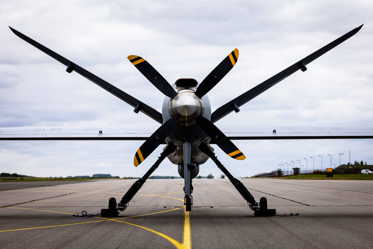 Royal Air Force (@royalairforce) on Twitter photo Protector has flown from <a href="/RAFWaddington/">RAF Waddington</a>, Lincoln through UK Airspace to land at <a href="/RAF_Marham/">RAF Marham</a> demonstrating its ability to safely operate in controlled airspace. ✅
Read more 🔗 raf.mod.uk/news/articles/… Protector has flown from <a href="/RAFWaddington/">RAF Waddington</a>, Lincoln through UK Airspace to land at <a href="/RAF_Marham/">RAF Marham</a> demonstrating its ability to safely operate in controlled airspace. ✅
Read more 🔗 raf.mod.uk/news/articles/…