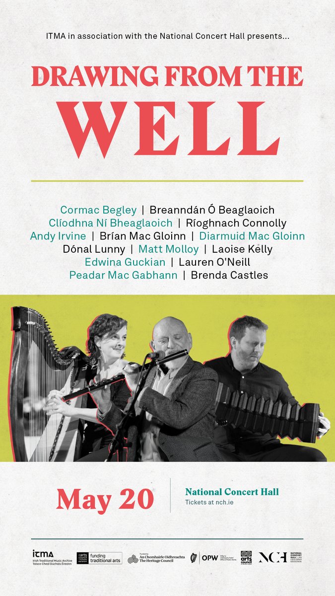 The upcoming edition of Drawing from the Well in the National Concert Hall sold out in record timing. As a result, ITMA and the NCH have decided to open up a few additional seats in the back choir balcony sections.

Tickets from €20: nch.ie/all-events-lis…
