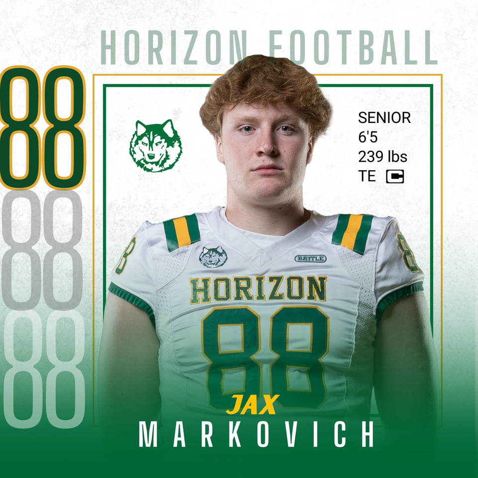 Horizon Football (@hzfbfamily) on Twitter photo Last shoutout to our Senior #88 Jax Markovich. Best of luck playing football at the next level! #UMassFootball
#Huskyfamily
<a href="/jax_markovich/">Jax Markovich</a> <a href="/PVUSDATHLETICS/">PVUSD Athletics</a> <a href="/HorizonFootball/">Husky Gridiron</a> Last shoutout to our Senior #88 Jax Markovich. Best of luck playing football at the next level! #UMassFootball
#Huskyfamily
<a href="/jax_markovich/">Jax Markovich</a> <a href="/PVUSDATHLETICS/">PVUSD Athletics</a> <a href="/HorizonFootball/">Husky Gridiron</a>