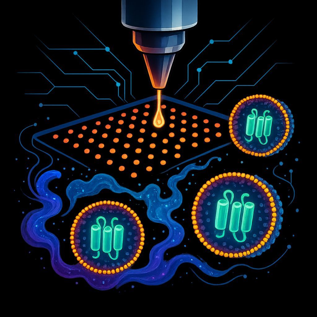Cell-free+ML+robot for synthesizing nanovesicles with membrane proteins. rdcu.be/elvaD 1) first dataset with more than 20000 cell-free experiments. 2) synthesis of hard-to-produce membrane proteins. 3) insights into cell-free membrane-protein synthesis. #synbio #biotech