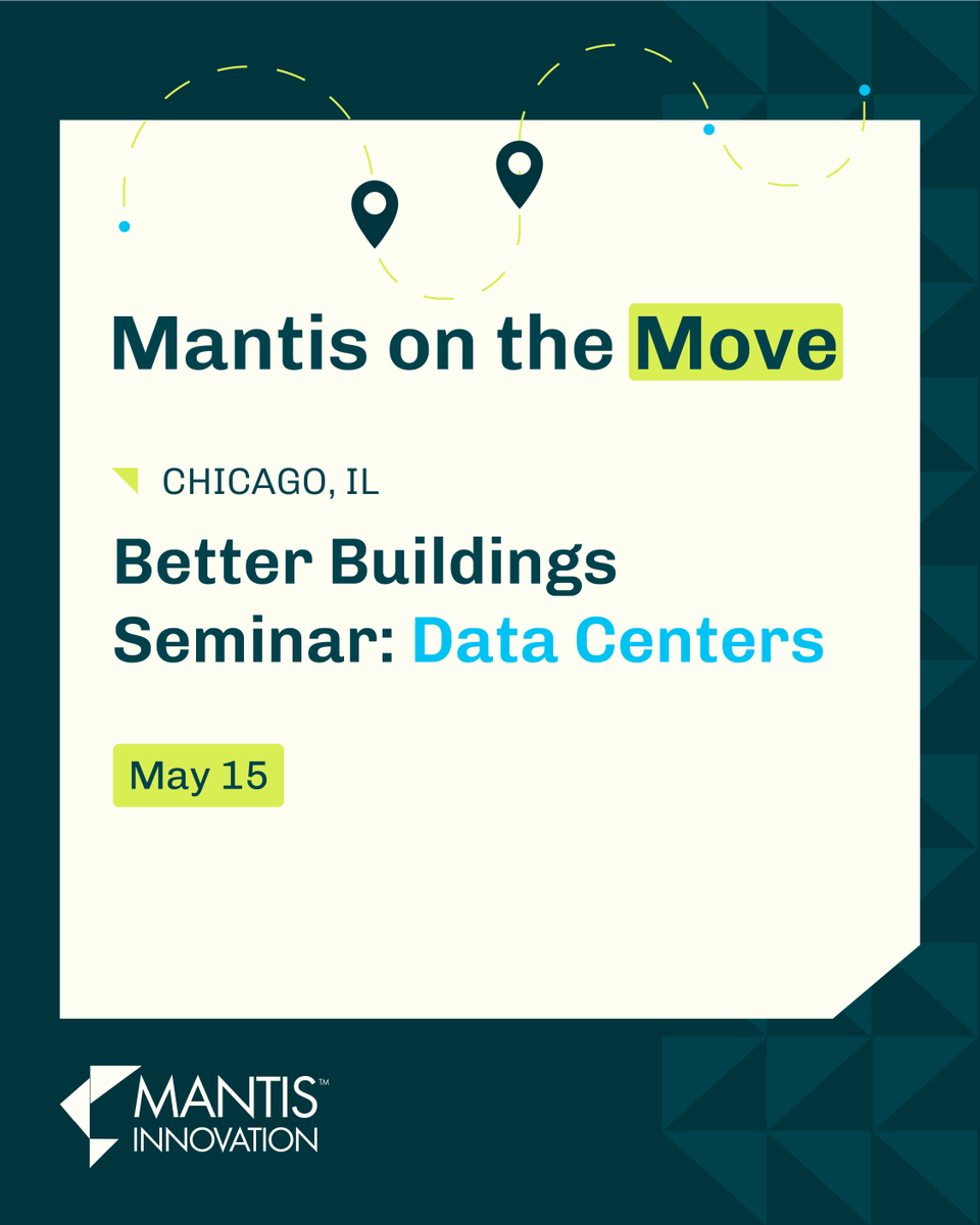 Mantis is headed to GBI's Better Buildings Seminar: Data Centers on May 15th in Chicago! Our team is excited to sponsor the event and will be exhibiting our comprehensive data center solutions. See you there! 🤝

#MantisInnovation #BetterBuildingsSeminar #DataCenters