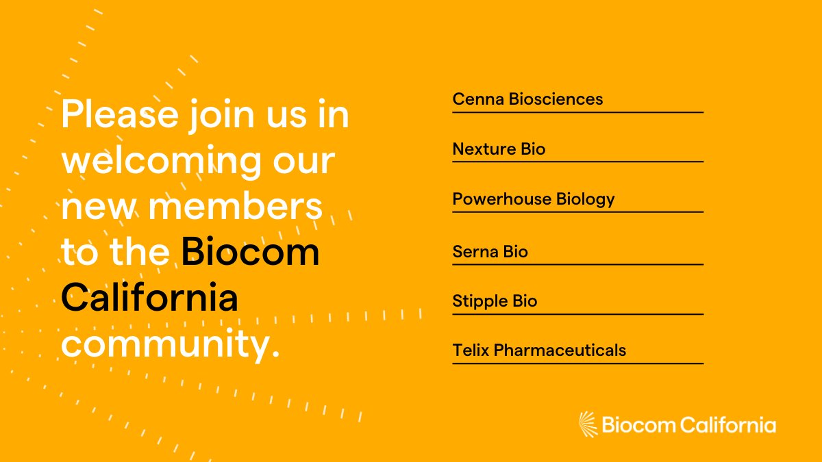 Biocom California (@biocomca) on Twitter photo Happy #NewMemberMonday!
👩🔬 <a href="/Powerhouse_Bio/">Powerhouse Biology</a> makes precision peptide therapeutics to combat mitochondrial dysfunction
💡 <a href="/serna_bio/">serna bio</a> leverages AI to discover RNA-targeting small molecules
👨🔬 <a href="/TelixPharma/">Telix Pharmaceuticals</a> drives radiopharmaceutical innovation from its base in Australia Happy #NewMemberMonday!
👩🔬 <a href="/Powerhouse_Bio/">Powerhouse Biology</a> makes precision peptide therapeutics to combat mitochondrial dysfunction
💡 <a href="/serna_bio/">serna bio</a> leverages AI to discover RNA-targeting small molecules
👨🔬 <a href="/TelixPharma/">Telix Pharmaceuticals</a> drives radiopharmaceutical innovation from its base in Australia