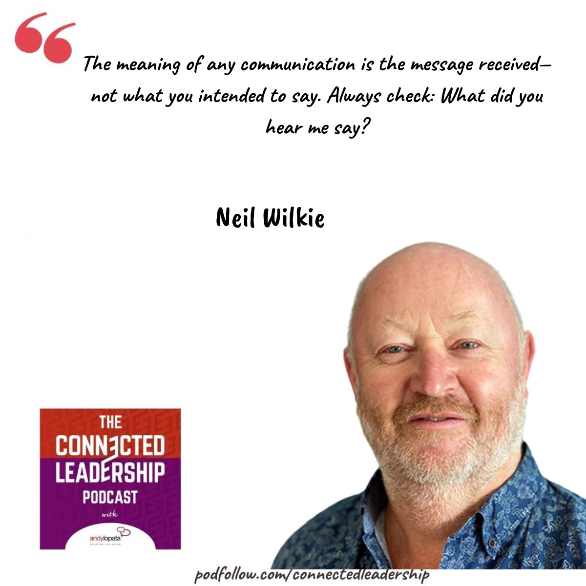 Andy Lopata (@andylopata) on Twitter photo Do your relationships fuel your leadership—or drain it?
On this week’s #ConnectedLeadershipBytes we revisit my chat with Neil Wilkie <a href="/goingtosea/">Neil Wilkie</a> , who went from chasing success to chasing meaning.
It all starts with connection - podfollow.com/connectedleade…
#Leadership Do your relationships fuel your leadership—or drain it?
On this week’s #ConnectedLeadershipBytes we revisit my chat with Neil Wilkie <a href="/goingtosea/">Neil Wilkie</a> , who went from chasing success to chasing meaning.
It all starts with connection - podfollow.com/connectedleade…
#Leadership