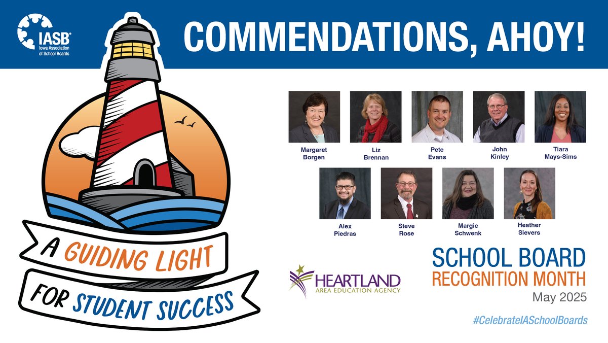 Heartland AEA (@heartlandaea) on Twitter photo 🌟 It's School Board Recognition Month!
Thank you to our board for your vision, leadership & dedication! 💡📚
<a href="/IASB_Iowa/">Iowa School Boards</a>
#SchoolBoardRecognition #StudentSuccess #GuidingLight 🌟 It's School Board Recognition Month!
Thank you to our board for your vision, leadership & dedication! 💡📚
<a href="/IASB_Iowa/">Iowa School Boards</a>
#SchoolBoardRecognition #StudentSuccess #GuidingLight