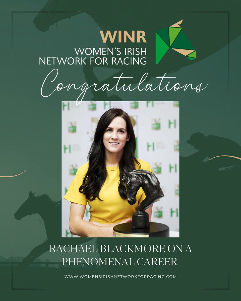 The WINR committee would like to wish Rachel Blackmore the very best in her retirement from race riding. 

Rachael has been an ambassador for female jockeys and has achieved so much in her career in the saddle! 

#womensirishnetworkforracing #womeninsports #womensupportingwomen