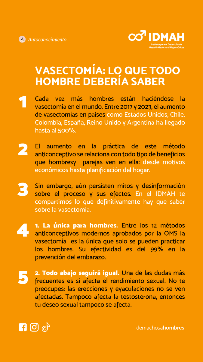 machosahombres's tweet photo. Vasectomía: Lo que todo hombre debería saber

#IDMAH #demachosaHOMBRES #Autoconocimiento #Vasectomia #Sexualidad https://t.co/4NH9QFFJfG