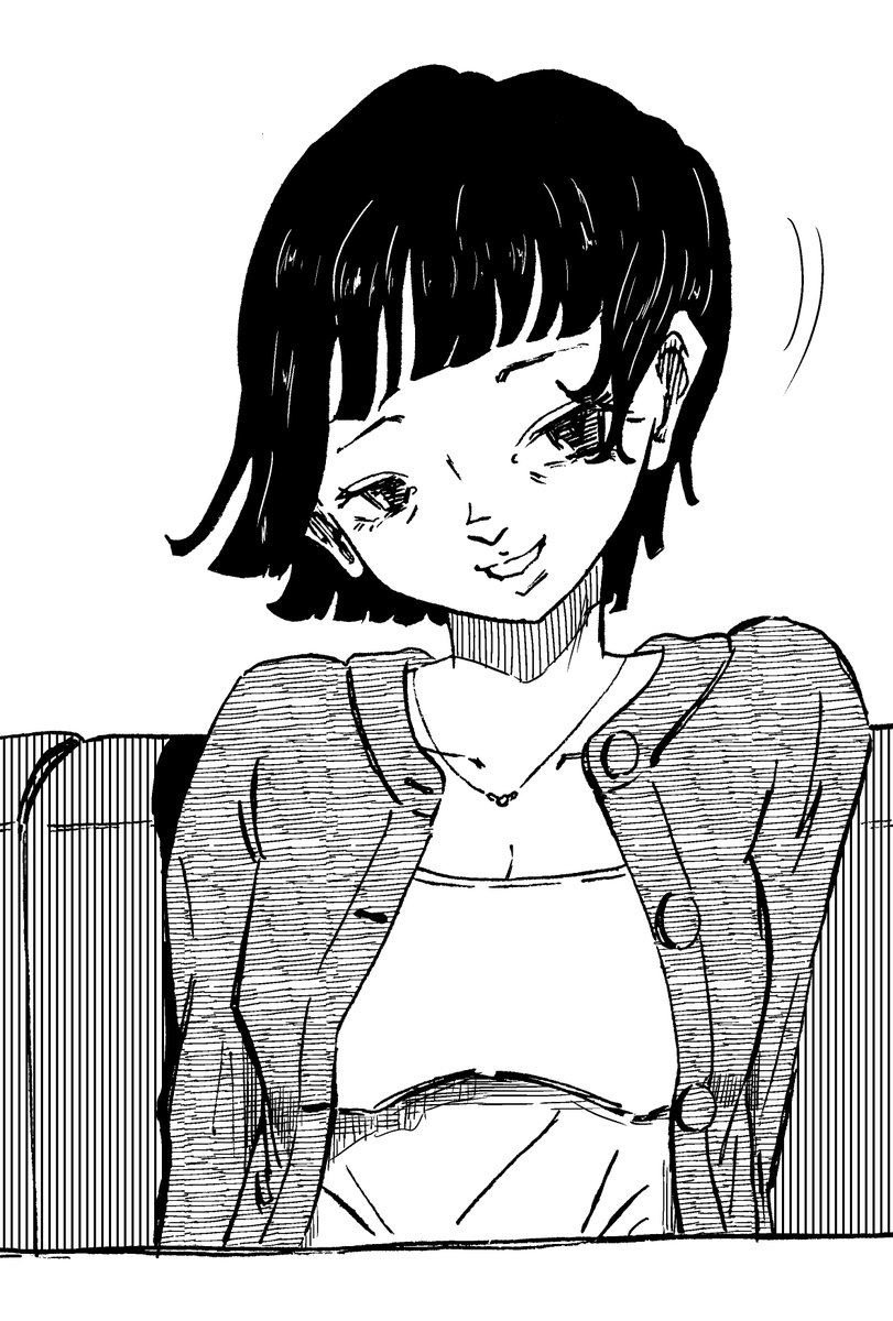 ohyake_kankaku's tweet image. 「…なに？」
フフッていう雰囲気の先輩的落書き。
＃イラスト #女の子