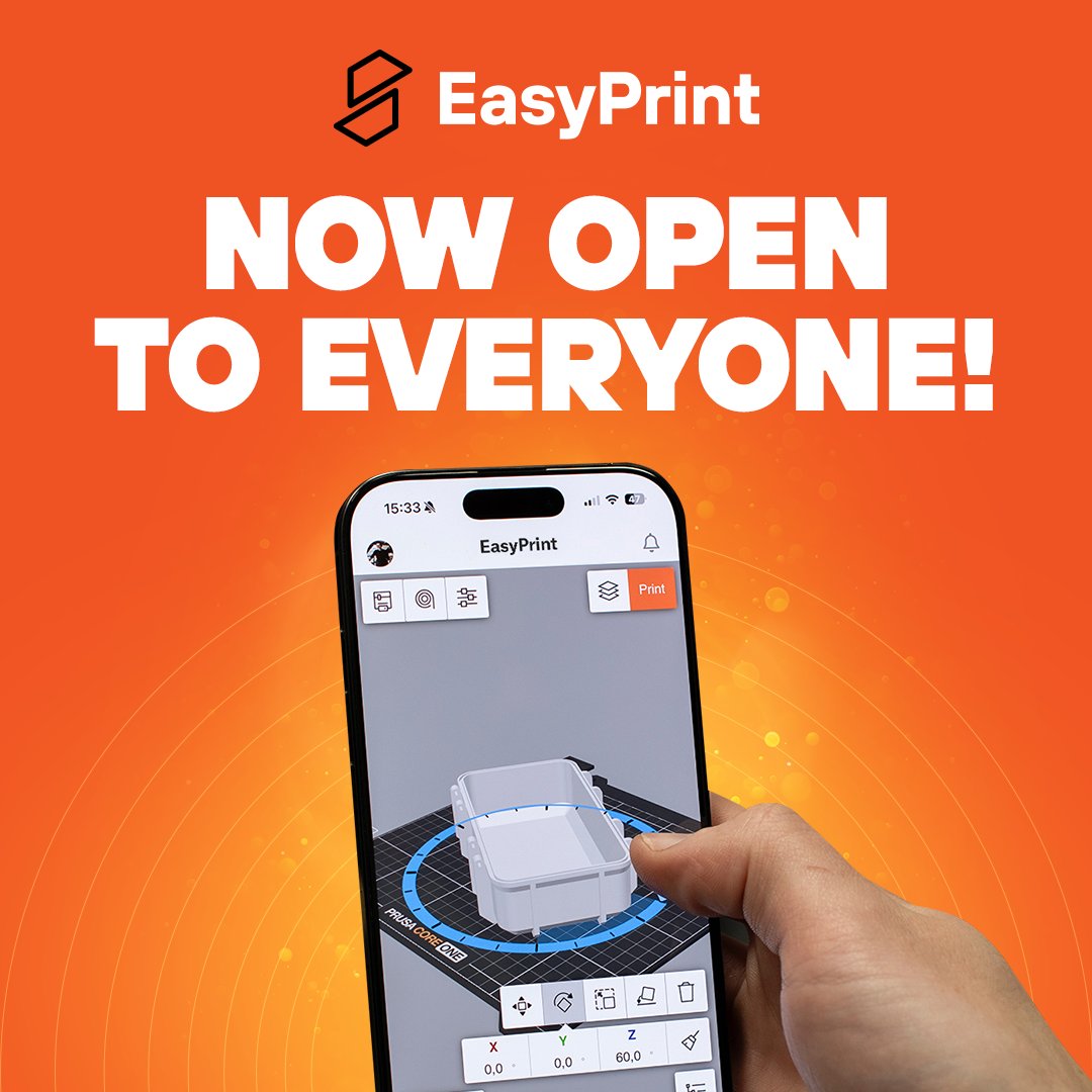 Prusa3D's tweet image. Prusa EasyPrint is now available to everyone! 🧡
Print models directly from your phone, tablet, or laptop – no installation required. Designed for simplicity, EasyPrint makes 3D printing accessible to everyone. 🌟
blog.prusa3d.com/prusa_easy_pri…