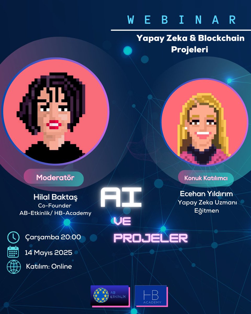 Hilal Baktas (@hilal_baktas) on Twitter photo 🤖 Yapay zeka ve blockchain aynı masada.
Projeler, fikirler ve fırsatlar bu buluşmada konuşulacak.
Gerçek örneklerle, herkesin anlayacağı bir dille.
📅 14 Mayıs 2025, Çarşamba
🕗 20:00 / Zoom / Ücretsiz
🎙️ Konuk: <a href="/ecehanyildirim/">Ecehan Yıldırım</a>
🎓 Moderasyon: Hilal Baktaş
📍Kayıt linki: 🤖 Yapay zeka ve blockchain aynı masada.
Projeler, fikirler ve fırsatlar bu buluşmada konuşulacak.
Gerçek örneklerle, herkesin anlayacağı bir dille.
📅 14 Mayıs 2025, Çarşamba
🕗 20:00 / Zoom / Ücretsiz
🎙️ Konuk: <a href="/ecehanyildirim/">Ecehan Yıldırım</a>
🎓 Moderasyon: Hilal Baktaş
📍Kayıt linki: