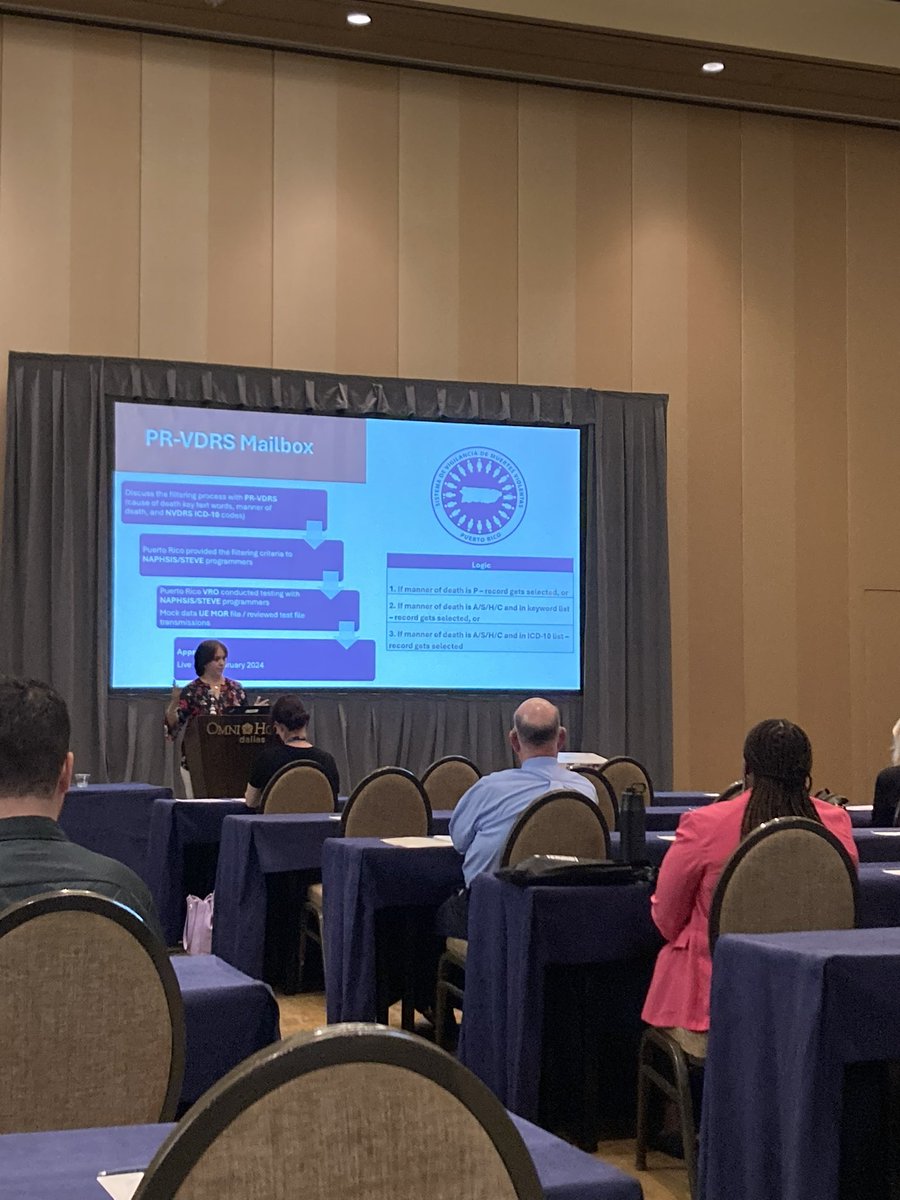 QuantumMarkLLC's tweet photo. Great presentation from Puerto Rico at the Naphsis 2025 Annual Meeting #naphsis2025 #naphsisam #QuantumMark #vitalrecords #publichealth #conference https://t.co/18WDUDYQEa