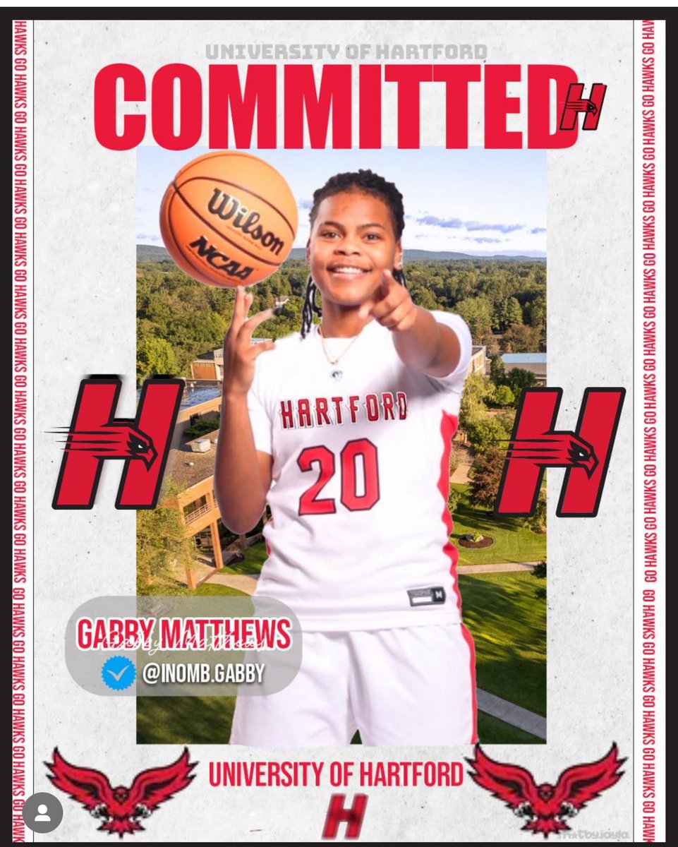 A very special congratulations to Gabby Mathews on her commitment to the University of Hartford! ❤️🔥🏀 Go get em Gab!!! You deserve it all! #rams