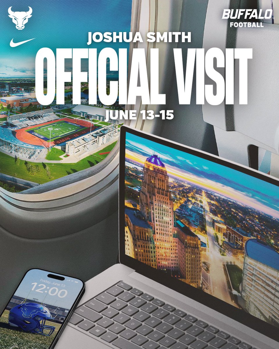Joshua Smith (@614j0sh) on Twitter photo I will be taking an official visit to Buffalo!! June 13th-june 15th🔵🙏🏾
<a href="/Biggame_24/">Coach Caleb Haynes</a> <a href="/UBFootball/">UB Football</a>
@chadsimmons_ <a href="/MSR_Ohio/">John McCallister</a> @jaredluginbill
@mark__porter @bryan_ault <a href="/AllenTrieu/">Allen Trieu</a> @allentrieu @gregsmithrivals @mohrRecruiting
@efrantzMP <a href="/CAECFootball/">Nubian Football</a> I will be taking an official visit to Buffalo!! June 13th-june 15th🔵🙏🏾
<a href="/Biggame_24/">Coach Caleb Haynes</a> <a href="/UBFootball/">UB Football</a>
@chadsimmons_ <a href="/MSR_Ohio/">John McCallister</a> @jaredluginbill
@mark__porter @bryan_ault <a href="/AllenTrieu/">Allen Trieu</a> @allentrieu @gregsmithrivals @mohrRecruiting
@efrantzMP <a href="/CAECFootball/">Nubian Football</a>