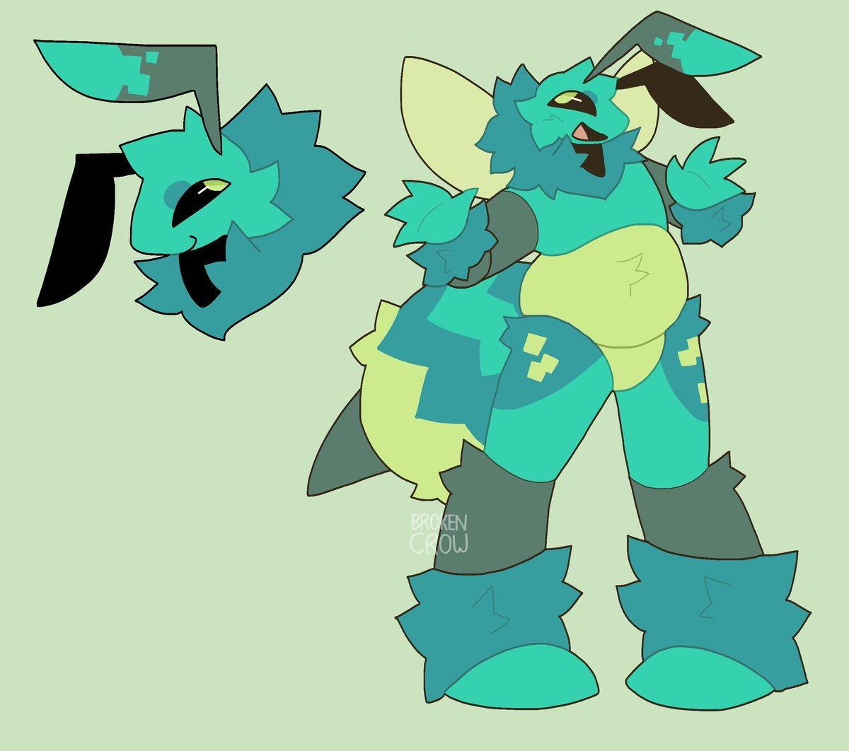 brokencroww's tweet image. What do we think of Baja Blast? #bugoc #beeoc #anthro #originalcharacter #smallartist #digitalart #brokencroww