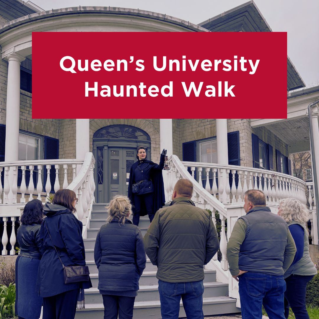 👻 Dare to discover the haunted secrets of Queen’s University! A few brave members of the Donald Gordon Centre staff recently experienced the eerie side of campus on the Haunted Walk of Queen’s University <a href="/hauntedwalk/">The Haunted Walk</a>