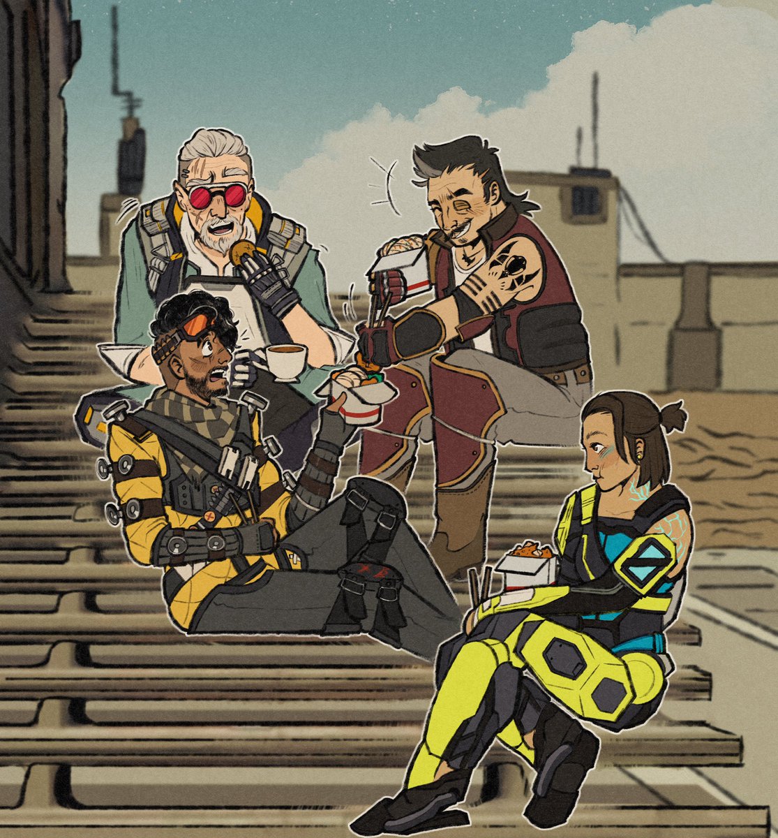 Got a commission of my Apex mains hanging out together! 🥰🥰