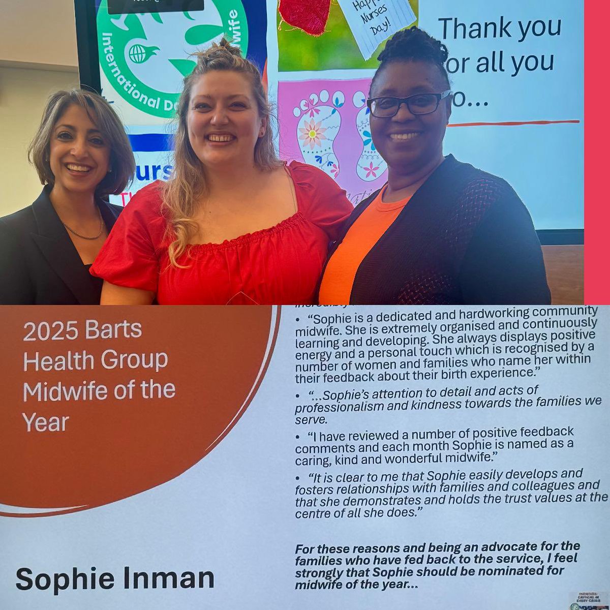 Nina Khazaezadeh (@khazaezadeh) on Twitter photo Had a great afternoon <a href="/NHSBartsHealth/">Barts Health</a> with inspiring midwifery &nursing colleagues. Congratulations to Sophie on being awarded Midwife of the Year, a truly well deserved recognition of your passion & dedication. Well done! #IDM2025 <a href="/NHSEnglandLDN/">NHS London</a> <a href="/CAlexanderNHS/">Caroline Alexander</a> Had a great afternoon <a href="/NHSBartsHealth/">Barts Health</a> with inspiring midwifery &nursing colleagues. Congratulations to Sophie on being awarded Midwife of the Year, a truly well deserved recognition of your passion & dedication. Well done! #IDM2025 <a href="/NHSEnglandLDN/">NHS London</a> <a href="/CAlexanderNHS/">Caroline Alexander</a>