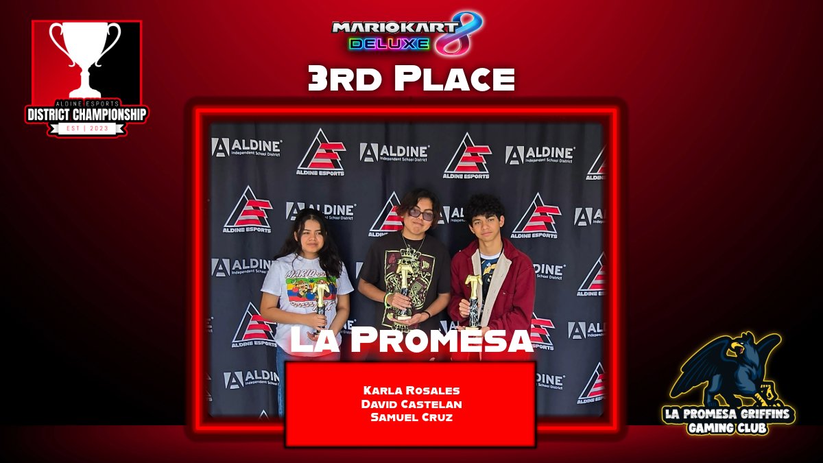 Aldine Esports (@aldineesports) on Twitter photo π’ HUGE congrats to <a href="/LaPromesa_AISD/">La Promesa</a> for placing 3rd in the District Championship this past weekend! π· We look forward to them returning strong and going for the cup! <a href="/affb_fernanda/">Fernanda F</a> <a href="/AldineISD/">Aldine ISD</a> <a href="/AldineDLS/">AldineISD Digital Learning</a> π’ HUGE congrats to <a href="/LaPromesa_AISD/">La Promesa</a> for placing 3rd in the District Championship this past weekend! π· We look forward to them returning strong and going for the cup! <a href="/affb_fernanda/">Fernanda F</a> <a href="/AldineISD/">Aldine ISD</a> <a href="/AldineDLS/">AldineISD Digital Learning</a>