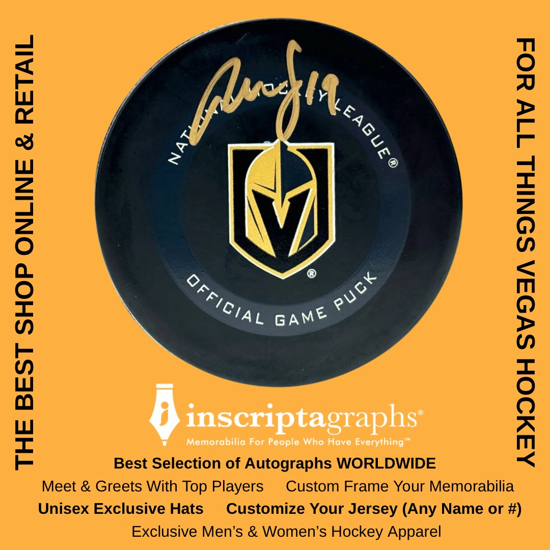 SinBin.vegas (@sinbinvegas) on Twitter photo Game 4 <a href="/inscriptagraphs/">Inscriptagraphs Memorabilia</a> Contest
What else would we give away after the last game? Tonight's prize is, of course, a Reilly Smith signed puck.
To win, guess the exact time of Smith's first shot on goal in tonight's game. Closest without going over wins!
Remember: If you buy the Game 4 <a href="/inscriptagraphs/">Inscriptagraphs Memorabilia</a> Contest
What else would we give away after the last game? Tonight's prize is, of course, a Reilly Smith signed puck.
To win, guess the exact time of Smith's first shot on goal in tonight's game. Closest without going over wins!
Remember: If you buy the