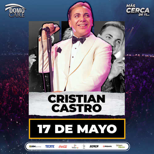 ¡La cuenta regresiva terminó! 🎤✨
Esta semana, Cristian Castro llega al Domo Care para conquistar corazones el 15 y 17 de mayo.
Dos noches, una voz inolvidable y miles de emociones por revivir.

💥 ¡No te lo puedes perder!
📍 Domo Care
🎟️ Boletos en: domocare.com
