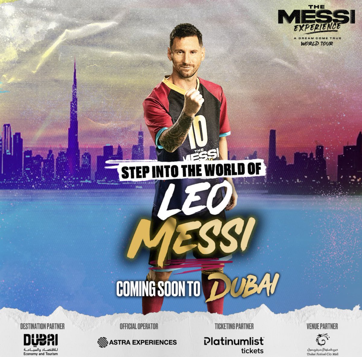 The Messi Experience opens May 23rd in Dubai! Immerse yourself in the legend's life &amp; career at Dubai Festival City Mall. Limited time only. Ticket info soon! 

تجربة ميسي تفتح أبوابها يوم ٢٣ مايو في دبي! ترقبوا تفاصيل التذاكر قريباً.