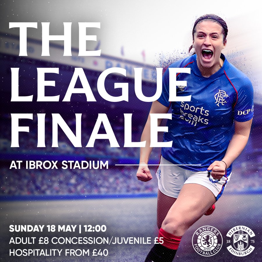 The League Finale at Ibrox 🔥

🎟️ Match Tickets and VIP Hospitality Packages for our upcoming match against Hibs are available to purchase now.

🔗 All the Info | rng.rs/HibsH