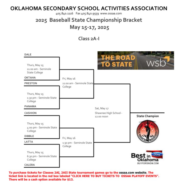 ⚾️ Class 2A-I State Championship Bracket