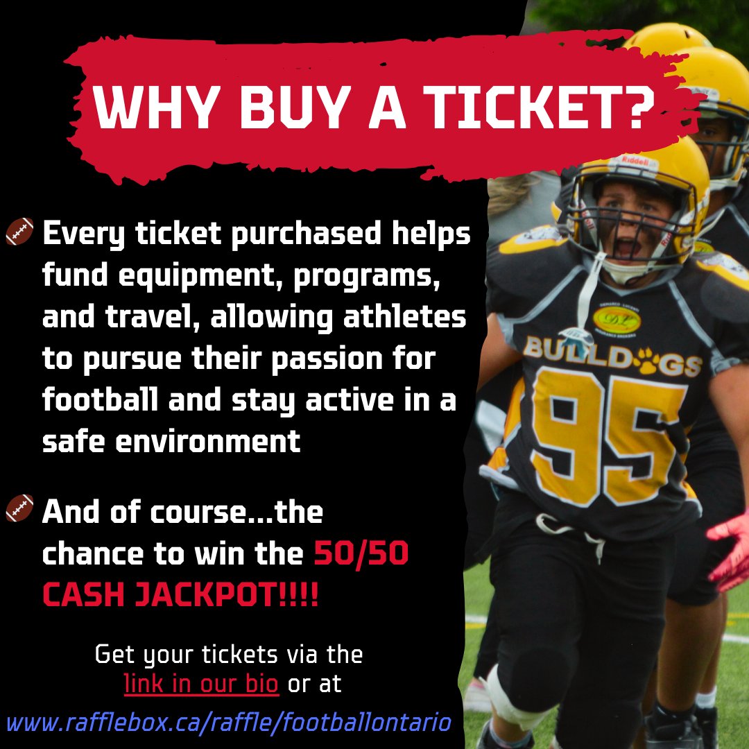 Football Ontario (@footballontario) on Twitter photo An impressive start to the 2025 Gridiron Gold Mega Raffle!
Thanks to <a href="/NFLCanada/">NFL Canada</a> and their $10,000 donation, the overall jackpot has grown to nearly $14,000 with nearly $4,000 raised so far by the Ontario football community.
Purchase your tickets here: rafflebox.ca/raffle/footbal… An impressive start to the 2025 Gridiron Gold Mega Raffle!
Thanks to <a href="/NFLCanada/">NFL Canada</a> and their $10,000 donation, the overall jackpot has grown to nearly $14,000 with nearly $4,000 raised so far by the Ontario football community.
Purchase your tickets here: rafflebox.ca/raffle/footbal…